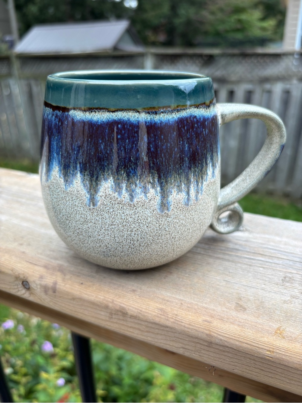 Meritage Blue & Purple Dip Dye Ombre Stoneware Coffee Mug 20oz